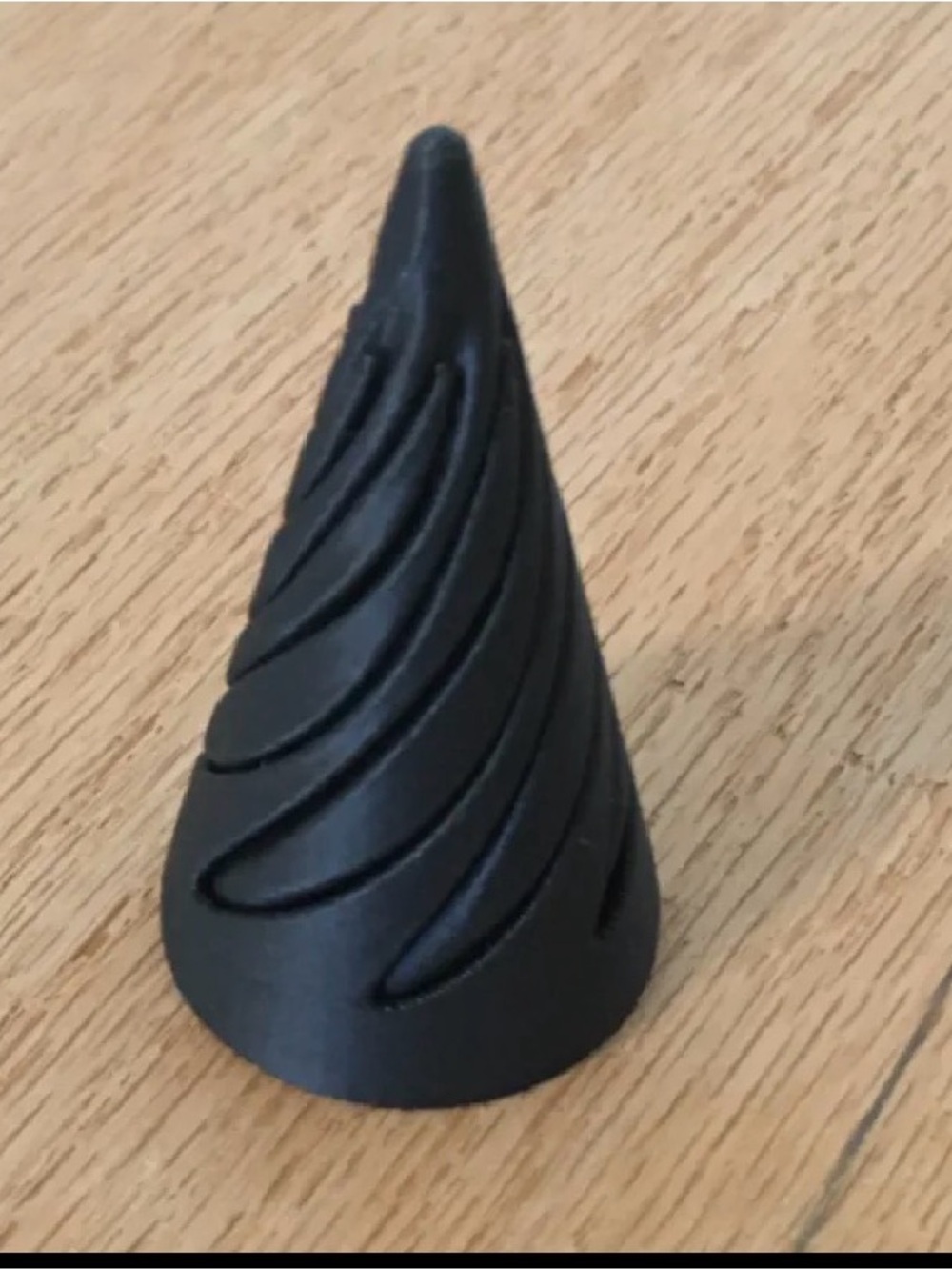 Black Decorative Cone Accent - Modern Spiral Design